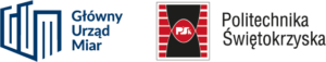 Logotypy Głównego Urzędu Miar i Politechniki Świętokrzyskiej